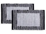 Richard - badmat set - wit en zwart - 100% katoen - 80x50 cm