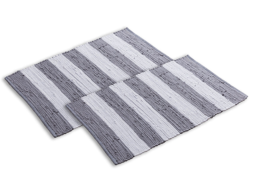 Sophia - badmat - wit/grijs - 100% katoen - 80x50 cm