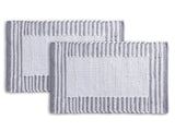 Charlotte - Badematten-Set - Weiß/Grau - 100 % Baumwolle - 80x50 cm