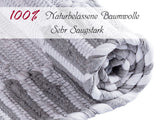 Charlotte - Badematten-Set - Weiß/Grau - 100 % Baumwolle - 80x50 cm