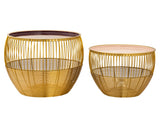 Julia - Beistelltischset - Gold und Lila - Metall - ø 49/41 H 37/29 cm