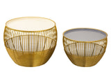Isabella - tables d'appoint - or et gris - métal et émail - ø 49/41 H 37/29 cm