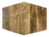 Michael - Table d'appoint - noir - bois recyclé et métal - 56x47 cm