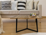 Michael - Table d'appoint - noir - bois recyclé et métal - 56x47 cm
