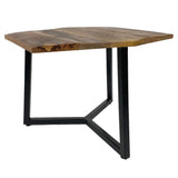 Michael - Table d'appoint - noir - bois recyclé et métal - 56x47 cm