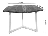 Michael - Table d'appoint - noir - bois recyclé et métal - 56x47 cm