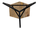 Michael - Table d'appoint - noir - bois recyclé et métal - 56x47 cm