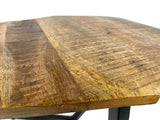 Michael - Table d'appoint - noir - bois recyclé et métal - 56x47 cm