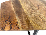 Michael - Table d'appoint - noir - bois recyclé et métal - 56x47 cm