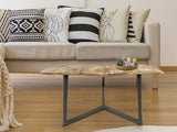 Olivia - table d'appoint - noire - bois recyclé et métal - 56x47cm