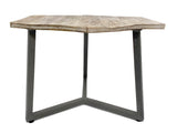 Olivia - table d'appoint - noire - bois recyclé et métal - 56x47cm