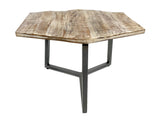 Olivia - table d'appoint - noire - bois recyclé et métal - 56x47cm