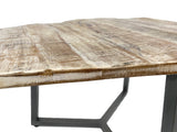 Olivia - table d'appoint - noire - bois recyclé et métal - 56x47cm