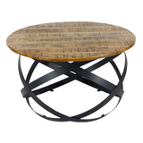Luuk - bijzettafel - zwart - metaal en gerecycled hout - 75 cm x 45 cm x 75 cm