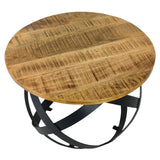 Luuk - bijzettafel - zwart - metaal en gerecycled hout - 75 cm x 45 cm x 75 cm