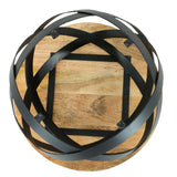 Luuk - bijzettafel - zwart - metaal en gerecycled hout - 75 cm x 45 cm x 75 cm