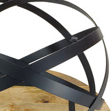 Luuk - bijzettafel - zwart - metaal en gerecycled hout - 75 cm x 45 cm x 75 cm
