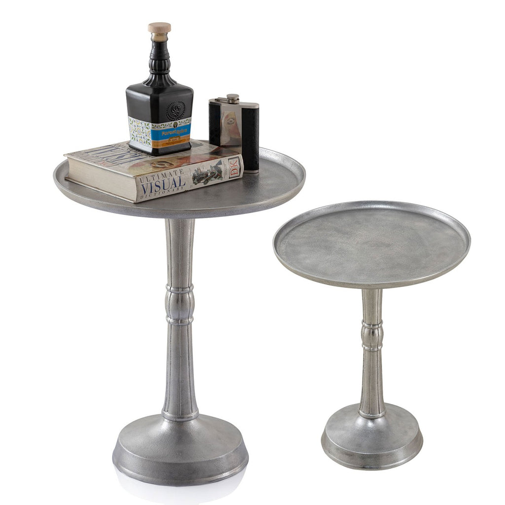 Eva - table d'appoint - argent - aluminium - ø 44x53 cm