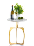 Eva - table d'appoint - marbre - aluminium - ø 45 x 56 cm