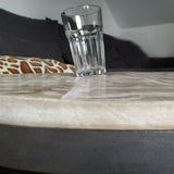 Evelyn - Table d'appoint - blanche - bois massif et métal - ø 55 cm