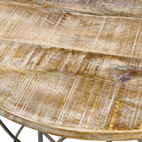 Evelyn - Table d'appoint - blanche - bois massif et métal - ø 55 cm