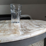 Evelyn - Table d'appoint - blanche - bois massif et métal - ø 55 cm