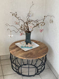 Mila - bijzettafel - tabacco - gerecycled mangohout en metaal - ø 55 cm