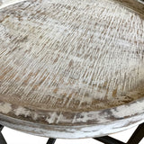 David - table d'appoint - argent vieilli/noir - métal - ø 46 x H 45 cm