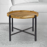 Luuk - table d'appoint - noir - métal - ø55cm