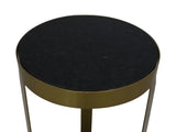 Table d'appoint en marbre - ø30x50 - Noir/doré - Marbre/métal