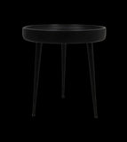 Table d'appoint Ventura - ø40 cm - noir - bois de manguier/fer