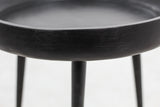 Table d'appoint Ventura - ø40 cm - noir - bois de manguier/fer