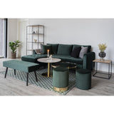 Bos - Couchtisch - Marmoroptik - Stahl und MDF - ø70x45cm