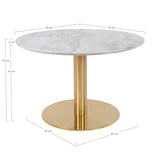 Bos - Couchtisch - Marmoroptik - Stahl und MDF - ø70x45cm