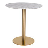 Van den Berg - Eettafel - marmerlook - staal en MDF - ø70x75cm