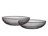 Mila - Brotmand - zwart - metaal - ø 28 x 7 cm (set van 12)