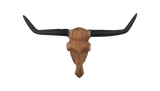 Büffelkopf - natur/schwarz - Teak - 80x10x50 