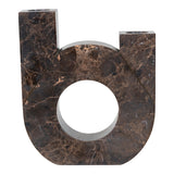 Taylor - Candle Holder - bruin marmer - 12x3,5x14 cm