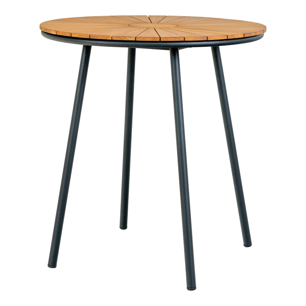 Van der Linden - Table de café Cleveland - teck naturel - métal - ø70x74 cm