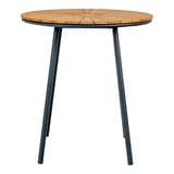 Van der Linden - Table de café Cleveland - teck naturel - métal - ø70x74 cm