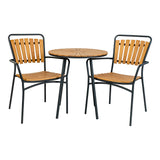 Van der Linden - Table de café Cleveland - teck naturel - métal - ø70x74 cm