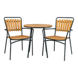 Van der Linden - Table de café Cleveland - teck naturel - métal - ø70x74 cm