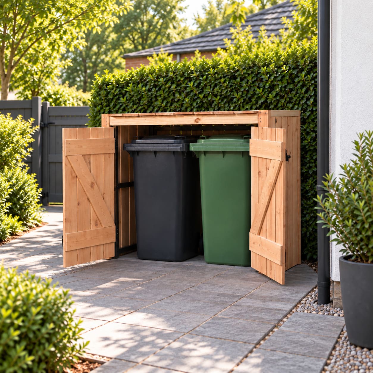container ombouw Demi 2 kliko's met deuren open