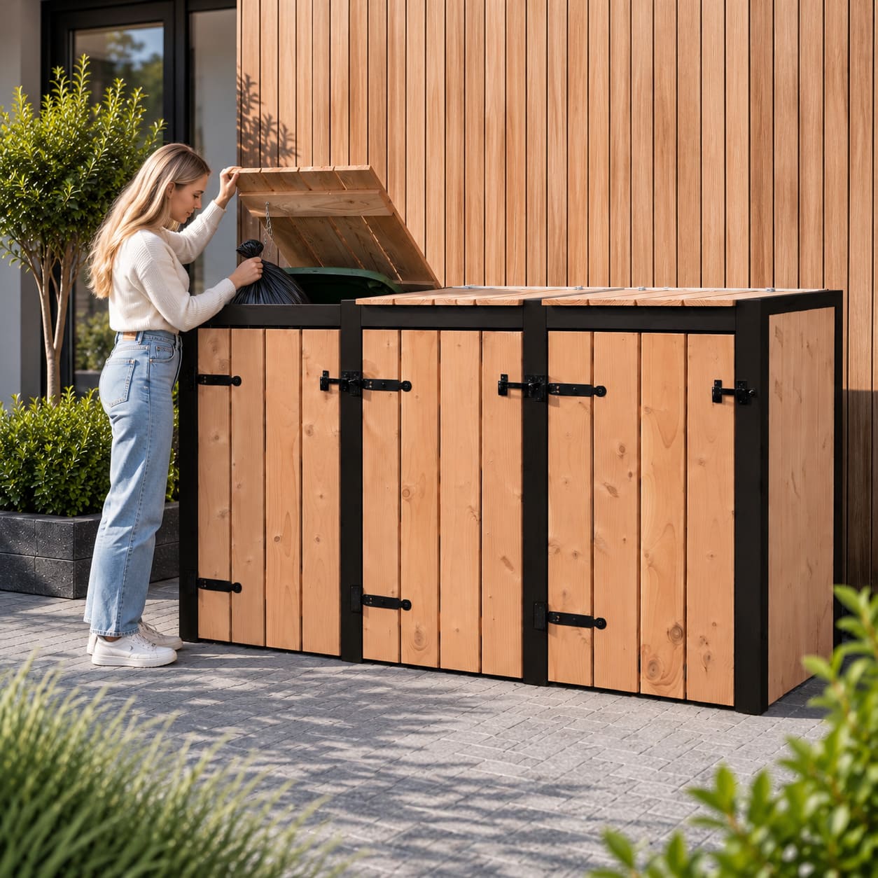 container ombouw laura 3 kliko's met klep open
