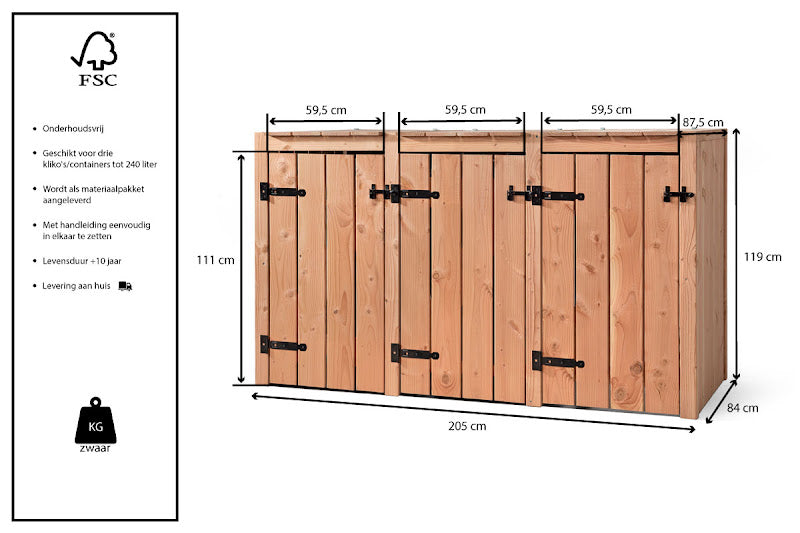 container ombouw eva 3 kliko's afmetingen