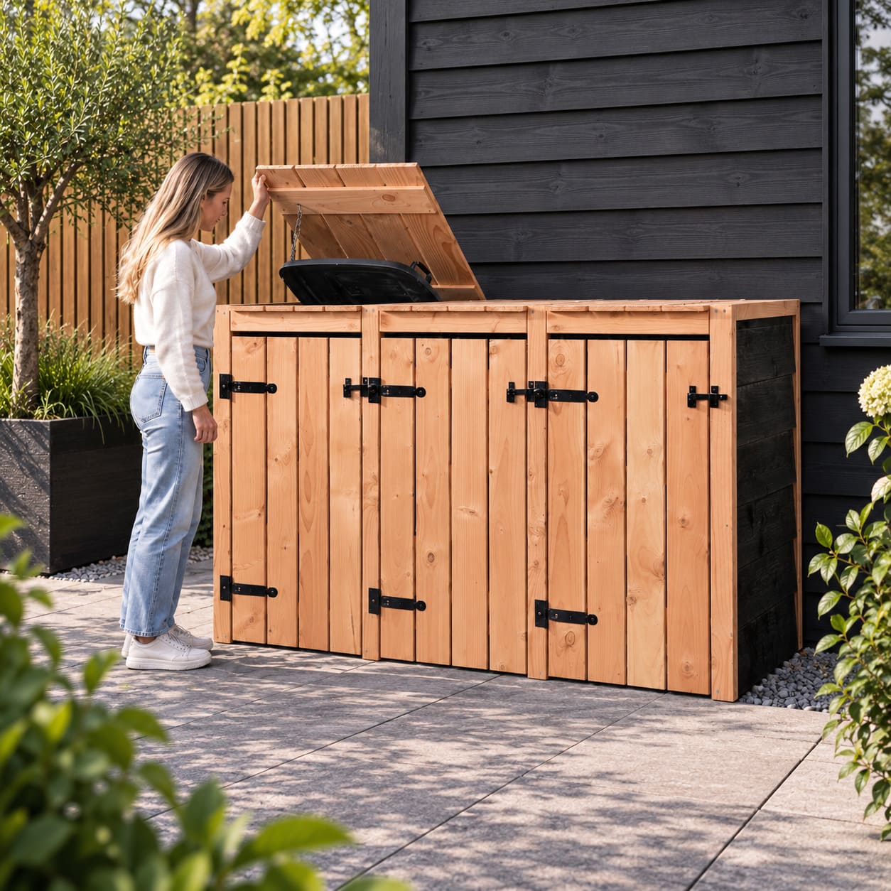 container ombouw fleur 3 klikos met klep open