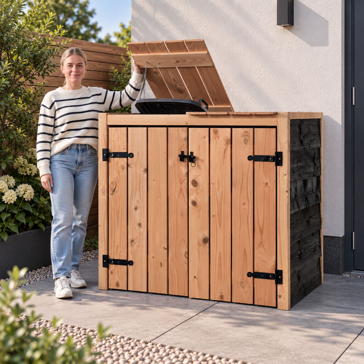 container ombouw yente 2 kliko's met klep open