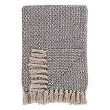Taylor - Couverture Cort - Gris foncé/Blanc - Coton - 130x160 cm
