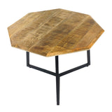 Eva - Ensemble de 2 tables basses - noir - bois massif et métal - 67x52x47/40cm