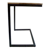 Michael - Bijzettafel - Altsilber - Gerecycled hout en metaal - 40x51cm